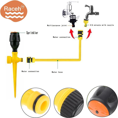 Gerrit Sprinklers for Yard, Automatic 360 Degree Rotation Lawn Sprinklers for Yard, Large Area Coverage, Adjustable Above Ground Irrigation Garden...