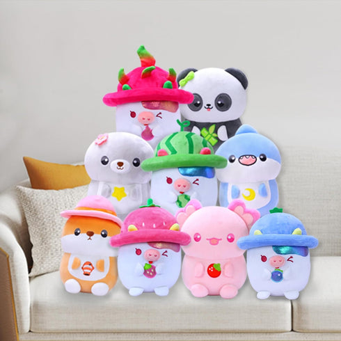 8" Mushroom Watermelon Cow Stuffed Animals - Cute Plushies & Soft Plush Toys, Stuffed Cow Plush for Girls, Fluffie Stuffies Throw Pillow Decoratio...