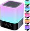 Night Lights Bluetooth Speaker, Alarm Clock Bluetooth Speaker Touch Sensor Bedside Lamp Dimmable Multi-Color Changing Bedside Lamp, MP3 Player, Wi...