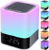 Night Lights Bluetooth Speaker, Alarm Clock Bluetooth Speaker Touch Sensor Bedside Lamp Dimmable Multi-Color Changing Bedside Lamp, MP3 Player, Wi...