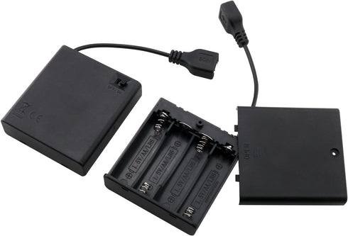 USB Female Socket 4 AA Battery Case Box Holder with ON-Off Switch...