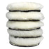 Gracefur 5 Pcs 5 Inch Lambs Wool Polishing Pads with Hook and Loop Back, Soft Sheepskin Buffing Pads for Vehicles, Boat, Furniture, Floors and So ...