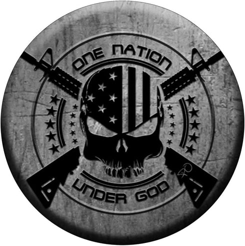 Tactical One Nation Under God Flag Skull AR-15 2nd Amendment PopSockets PopGrip: Swappable Grip for Phones & Tablets PopSockets Standard PopGrip...