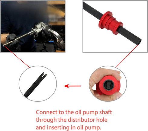 Oil Pump Primer Tool, Compatible with GM Chevy V6 V8 SBC 350 BBC 454 Small and Big Block Chevy Engines...