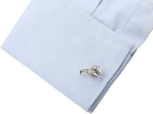 Giraffe Rainbow Colors Pair Cufflinks in a Presentation Gift Box & Polishing Cloth...