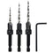 Countersink Drill Bit Set, 3Pcs Tapered Drill Bits M2 HSS, with 1/4" Hex Shank Quick Change and Allen Wrench, Counter Sinker Set for Woodworking a...