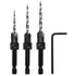 Countersink Drill Bit Set, 3Pcs Tapered Drill Bits M2 HSS, with 1/4" Hex Shank Quick Change and Allen Wrench, Counter Sinker Set for Woodworking a...