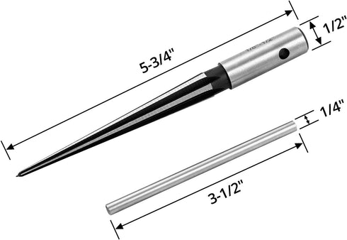 QWORK 1/8" - 1/2" Tapered Straight Flute Handle Reamer T Handle Tapered Reamer Tool for Wood Plastic...