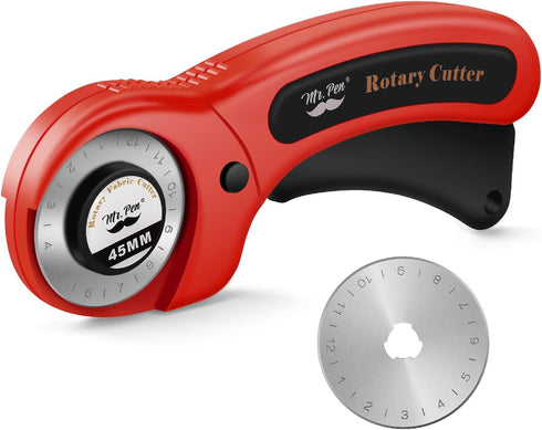 Mr. Pen- Rotary Cutter for Fabric with 1 Extra Blade, 45mm, Fabric Cutter Wheel, Fabric Rotary Cutter, Rotary Fabric Cutter, Sewing Rotary Cutter,...