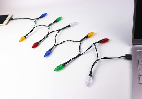 YAGE Tale LED Christmas Light Phone Charger Cord USB and Bulb Charging Cable 50inch 10led Multicolor Bulbs Compatible with Phone5,6,7,8,X,XR,XS,XS...