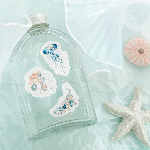 Coral Stickers, Obujopal 46pcs Ocean Theme Stickers for Junk Journal Scrapbooking Planners Diary Notebooks Album Water Bottle Phone Cases Art Craf...