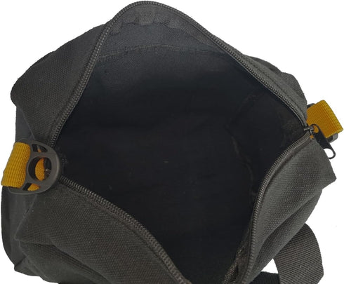 12 Inch Wide Mouth Tool Bag, Canvas Tool Bag, Heavy Duty Tool Storage Bag, Large Capacity Tool Tote Bag for Electricians, Power Tool Organizer Pou...