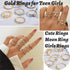 Gold Knuckle Stacking Rings Set for Women, Boho Dainty Sparkle Crystal Rhinestone Moon Star Rings Sets, Vintage Joint Rings Pack Jewelry Gift for ...