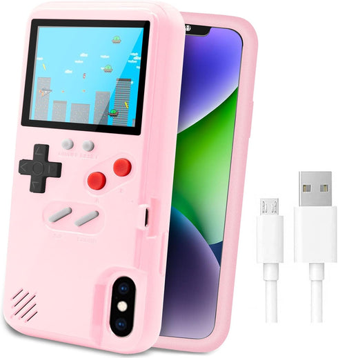 LucBuy Game Console Case Compatible for iPhone Xs MAX, Retro Protective Cover Self-Powered Case with 36 Small Games, Full Color Display, Shockproo...