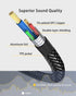 Headset Splitter Cable for PC 3.5mm Crystal-Nylon Braid 3.5mm Female to Dual 3.5mm TRS Male Headphone Mic Audio Y Splitter Cable CTIA Gaming Heads...