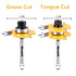Newdeli Tongue and Groove Router Bit Set 1/4 Inch Shank - 2pcs Router Bits for 3/4" Stock, 1/2" Cutting Depth - T Shape 3 Teeth Wood Milling Cutte...