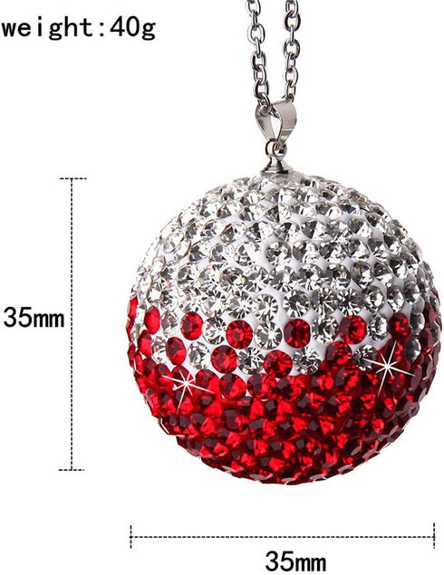 bling crystal ball rear view mirror,Bling car Rearview Mirror Crystal Lucky Ball Pendant,Goddess favorite Car Crystal Ball Pendant (white&blue)...