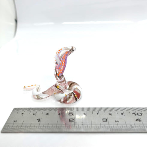 Snake/Cobra Miniature Figurines Animals Hand Blown Glass Art Collectible Gift Home Decorate (Multi-Red)...