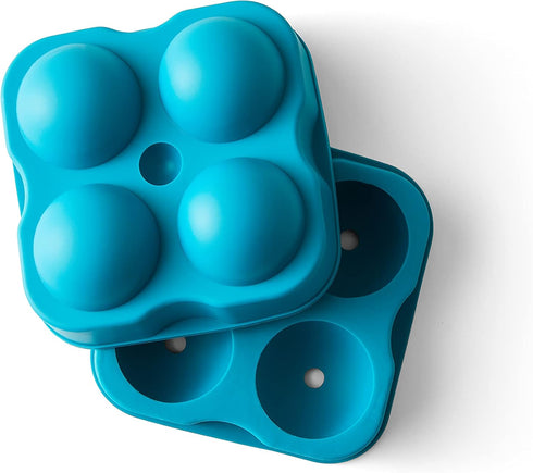 Houdini Large Sphere Ice Tray Mold, Makes Four Ice Balls, Blue...