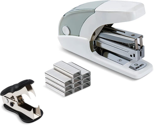Effortless Standard Stapler Set, 20 Sheet Capacity, Half Strip, Built-in Staples Storage, Holds 1/4" Staples, includes 1000 Staples and A Staple R...