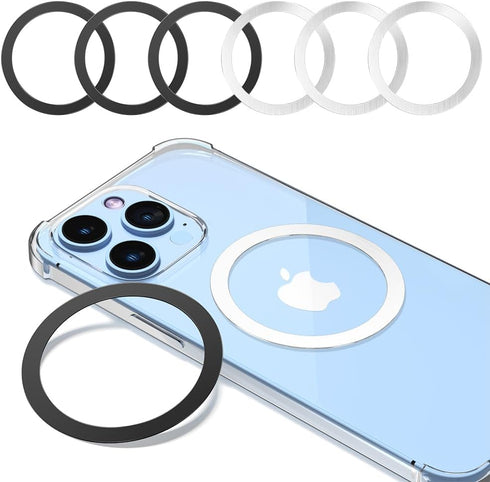 Magnetic Wireless Charging Magsafe Ring-6 PCS,Ultra-Thin(0.4mm) Magsafe Sticker, Compatible with iPhone 15/14/13/12 Series,Samsung Galaxy,Google P...