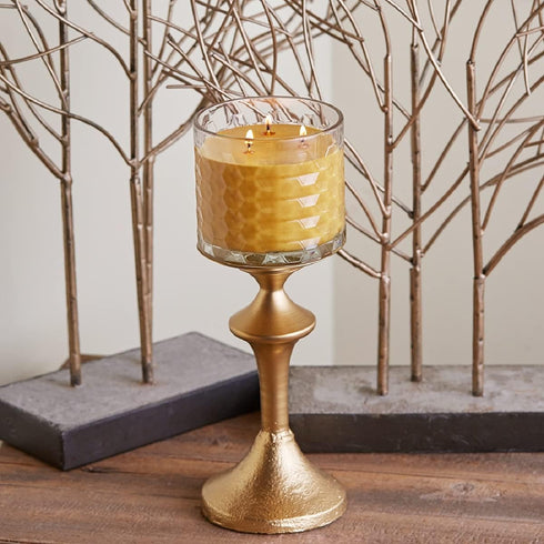 Root Candles Fall Scented Candles Honeycomb Glass Premium 3-Wick Handcrafted Beeswax Blend Candle, 12-Ounce, Bourbon Pear...