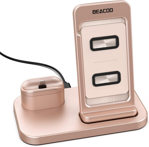 BEACOO Angle Adjustable Wireless Charger, 2 in 1 Wireless Charging Station for iPhone and AirPods, Charging Dock for AirPods Pro/2/1, 7.5W Qi Fast...