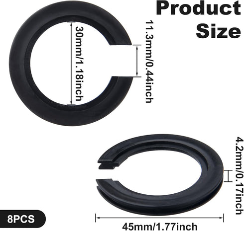 8PCS E27 to E14 Lamp Shade Adapter Rings, Black E27 Lampshade Reducer Washer 42mm to 29mm Lampshade Converter Ring Plastic Light Shade Replacement...