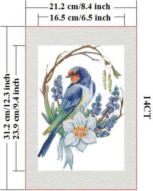 ITSTITCH Stamped Cross Stitch Kits - Full Range of Embroidery Patterns for Beginners or Adults,14 CT 2 Strands DIY Counted Needlepoint Arts Craft-...