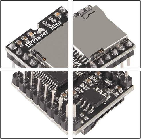 AITRIP 6PCS Mini MP3 Player Audio Module MP3 Voice Decode Board DFPlayer with TF Card Slot, it can be Controlled Through Serial Port or I/O Port f...