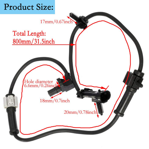 19181873 ABS Wheel Speed Sensor Front Left/Right,Fit for Chevrolet Silverado Express Suburban Tahoe GMC Savanna Sierra Yukon XL Cadillac Escalade ...