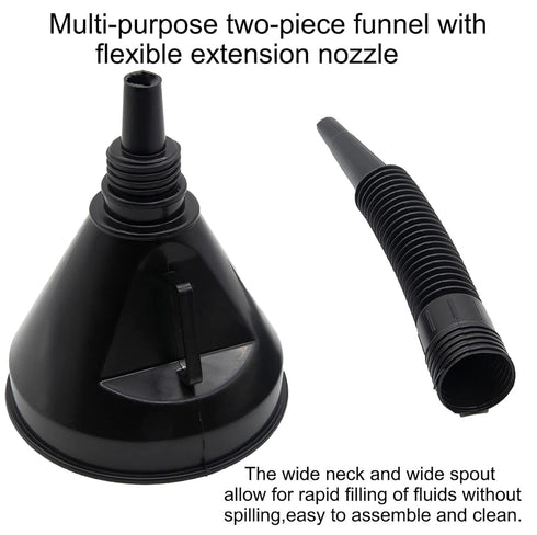 Multi-fFunctional Plastic Funnel Oil Funnel and 4-Piece All Purpose Wide-Mouth Bright Orange Plastic Funnel Set for Cars and Motorcycles, Engine O...