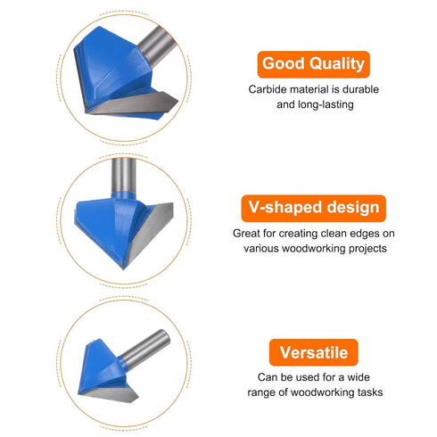 Router Bits 2" Dia 1/2" Shank 90 Degree V Type End Mill Carbide for Woodworking Carpentry Engraving Edge Trimmer Cutter Tools...