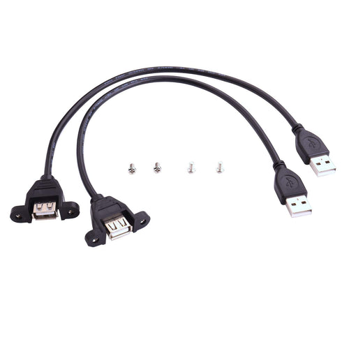 iGreely USB Extension Cable 2Pack 1Ft/30cm USB 2.0 Panel-Mount Type A Male to Type A Female Cable...