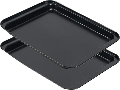 Small Baking Sheet 2 Pack, Shinsin 8 Inch Nonstick Baking Pans for Oven w/Rimmed Border, Professional Reusable Baking Trays for Toaster Oven Repla...
