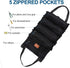 Roll Up Tool Bag, 16OZ Canvas Wrench Roll Up Pouch Multi-Purpose Tool Roll Organize, 5 Zippered Tool Pockets (Black)...