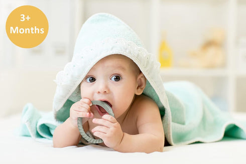 Socub Silicone Baby Teether Toy, 4 Pack BPA Free Soft Silicone Teether Bracelets for 3+Month babies, Wearable as Bracelets, Baby Chew Toy (Sage/Et...