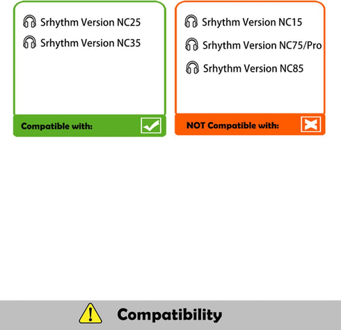 Professional Replacement Earpads Cushions Compatible with Srhythm Version NC25 NC35 Headphone Ear Pads with Softer Protein Leather/Memory Foam......