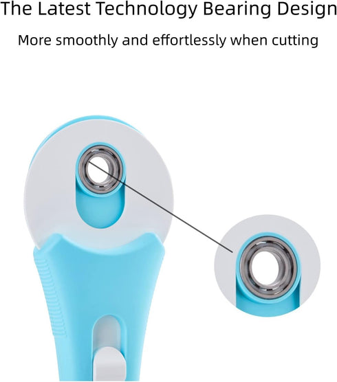 60mm Rotary Cutter with 5pcs Extra Blades, Bearing Design Rolling Cutter with Safety Lock for Fabric, Leather, Crafting, Sewing, Quilting, Fabric ...