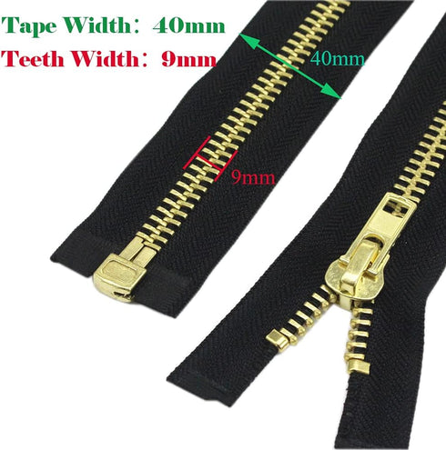 YaHoGa #10 32 Inch Brass Separating Jacket Zipper Metal Zipper Heavy Duty Metal Zippers for Jackets Sewing Coats Crafts (32" Brass)...