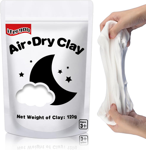 ifergoo White Air Dry Clay, Modeling Clay for School Art & Craft Project. Refill White Clay for Kids Age 3-12, Boys and Girls Gift...