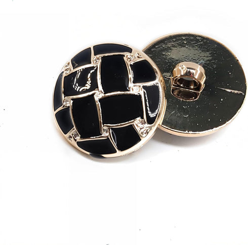 20 PCS 1" Black Round Shank Buttons with Weave Design for Coat Sewing...