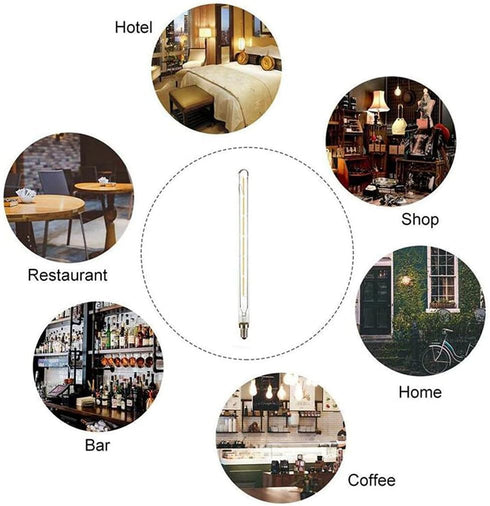 T300 Dimmable Vintage LED Edison Bulbs 6W T300 Dimmable LED Filament Bulb Long Tubular Vintage LED Lights,E14 Small Base,Clear Glass,Warm White 23...