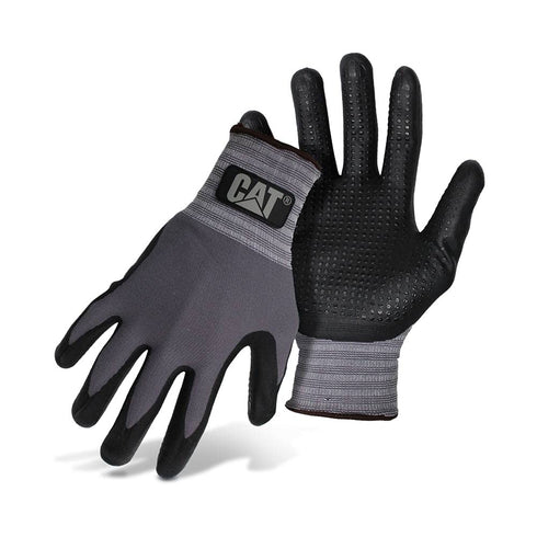 CAT CAT017419L Dipped and Dotted Nitrile Coated Palm Gloves – Large, Safety Wear Gloves with Extended Knit Wrist. Protective Gear...