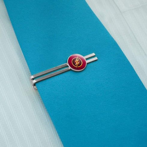The Flash TV Series Logo Round Tie Bar Clip Clasp Tack Silver Color Plated...