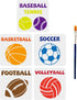 5pcs Sports Ball Stencils Sports Stencils BASEBALL TENNIS BASKETBALL SOCCER FOOTBALL VOLLEYBALL Reusable Template 11.8×11.8inch with Paint Brush D...