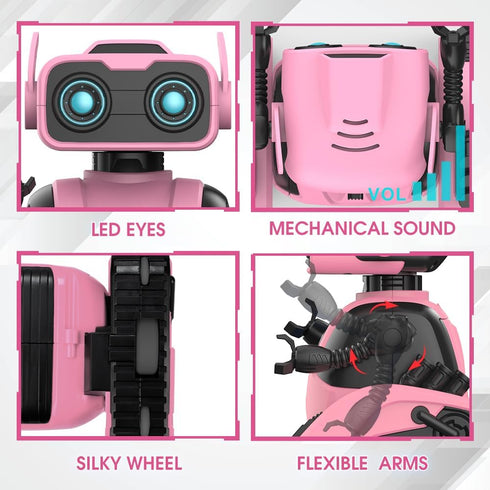 Robot Toys for Girls Boys - Remote Control Robots for Kids,RC Robots with LED Eyes,Auto-Demonstration,Dance Moves, Music, and Flexible Head & Arms...