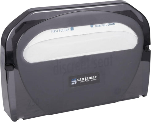 San Jamar TS510TBK Toilet Seat Cover Dispenser, Black Pearl...