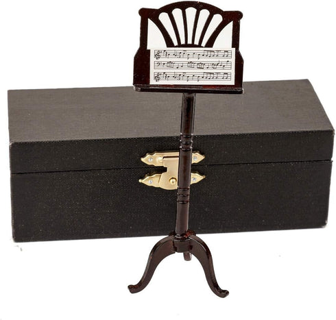 Miniature Music Stand with Case Mini Musical Instrument Mini Music Stand Miniature Dollhouse Model Christmas Ornament and Gift (Music Stand)...