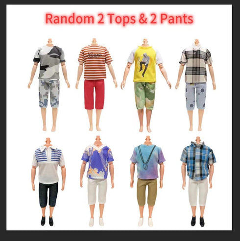 11.5 Inch Ken Doll Clothes and Accessories Doll Outfit for 12 Inch Ken Boy Doll,Including 1 Suit,1 Shirt, Random 4 Tops,Random 4 Pants,1 Pair of G...
